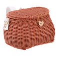 thumbnail image 5 of Cesta de coche de estilo ratán con tapa, bolso tejido a mano, mochila cruzada, bolso para niños, cesta delantera de bicicleta, almacenamiento, 5 of 5