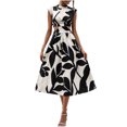 thumbnail image 1 of Vestido de Chaqueta para Mujeres Vestido Largo de Impresión sin Mangas, Elástico Transpirable para el Uso Diario, 1 of 8