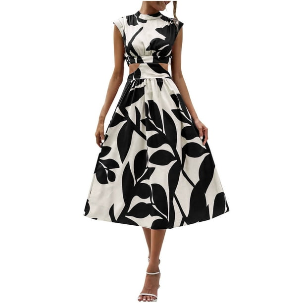 Vestido de Chaqueta para Mujeres Vestido Largo de Impresión sin Mangas, Elástico Transpirable para el Uso Diario
