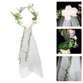 thumbnail image 2 of 1pc Flower Wreath Bridal Veil Hair Accessory Photo Prop Floral Headband, 2 of 7
