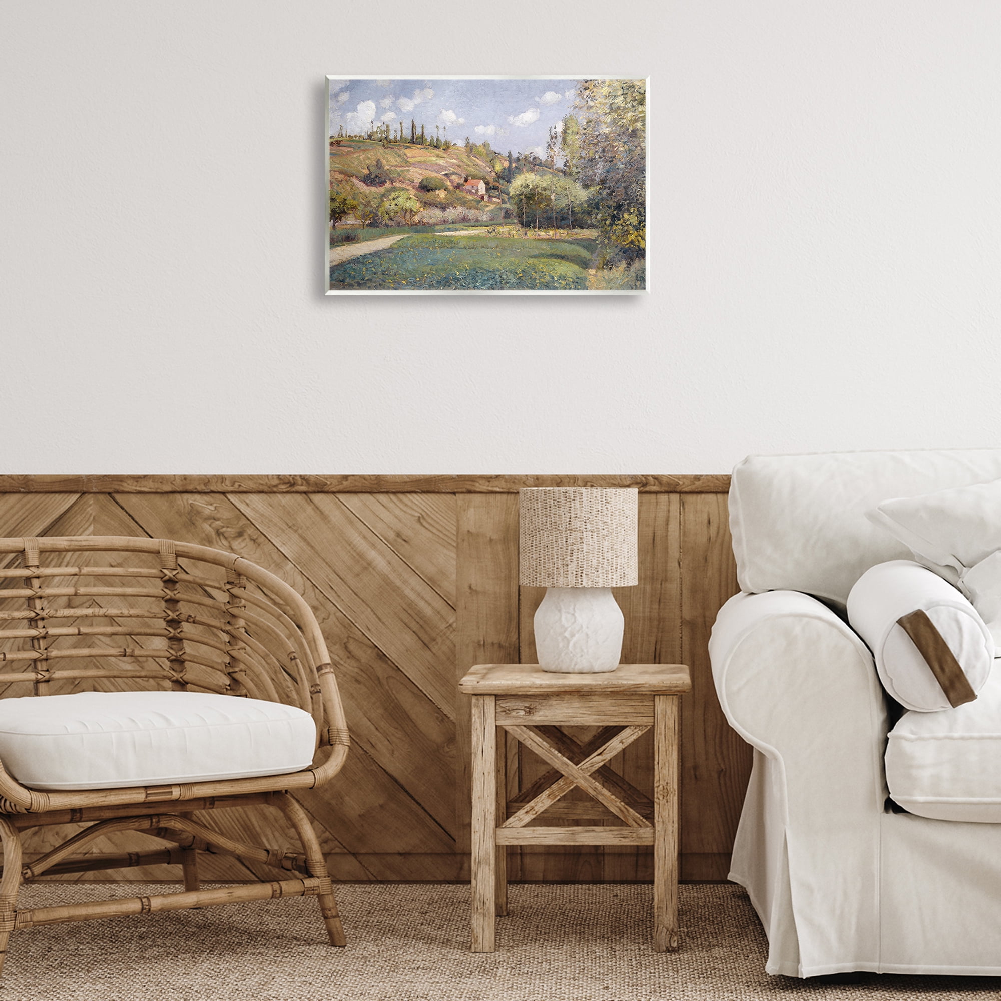 Stupell Industries Rolling Green Hillside Landscape & Nature Painting Unframed Art Print Wall Art, 19 x 13