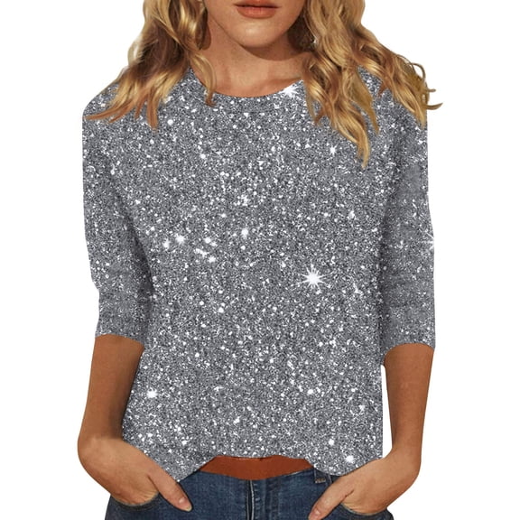Women's Mardi Gras Shirts 3/4 Sleeve Tops New Orleans Crew Neck Carnival Party Tshirt Casual Crewneck Blouse