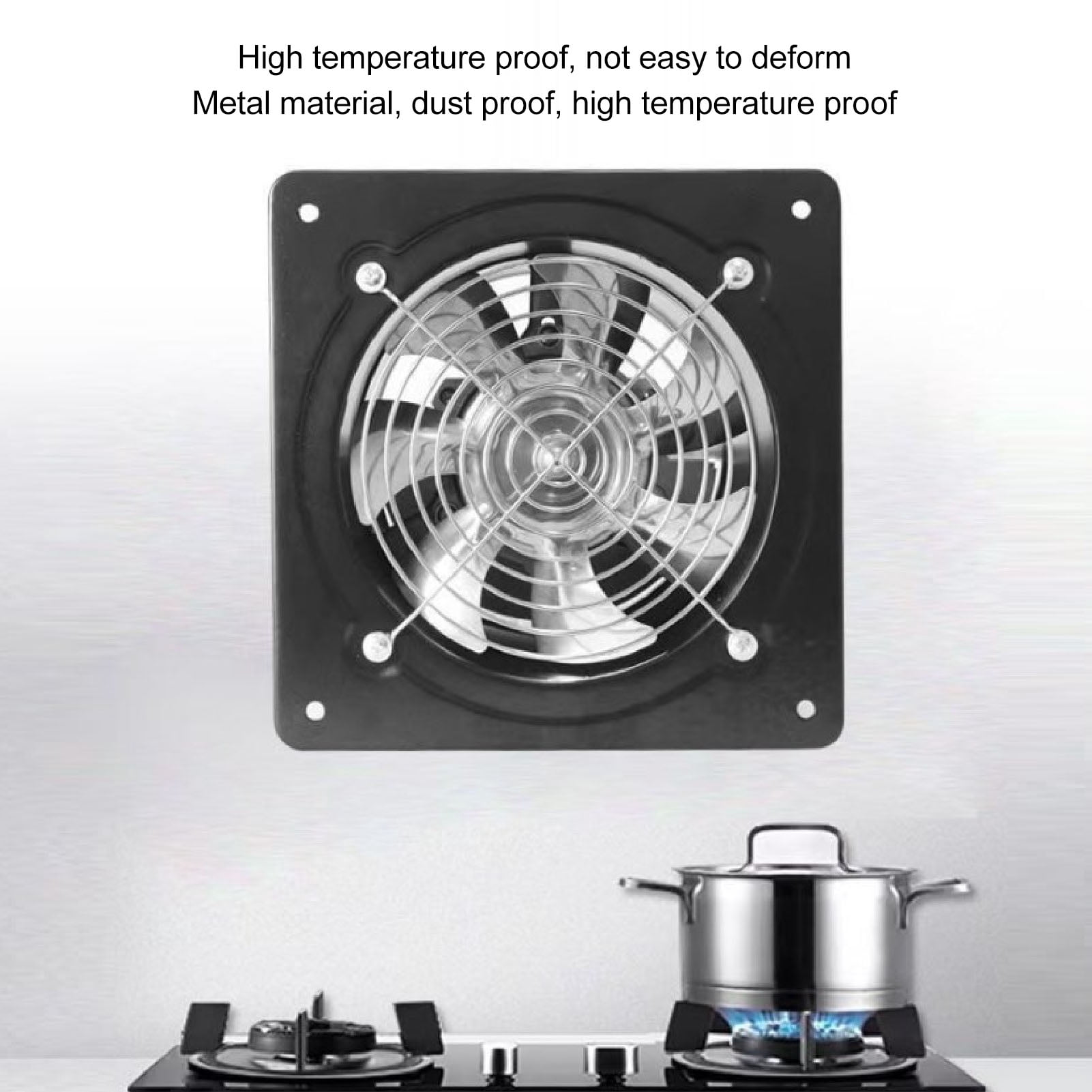 Riousery 9.8 Inch Kitchen Exhaust Fan 2800RPM 80W Carbon Steel Quiet Wall Mount Ventilation Fan for Home Bathroom Garage 110V / 25 cm