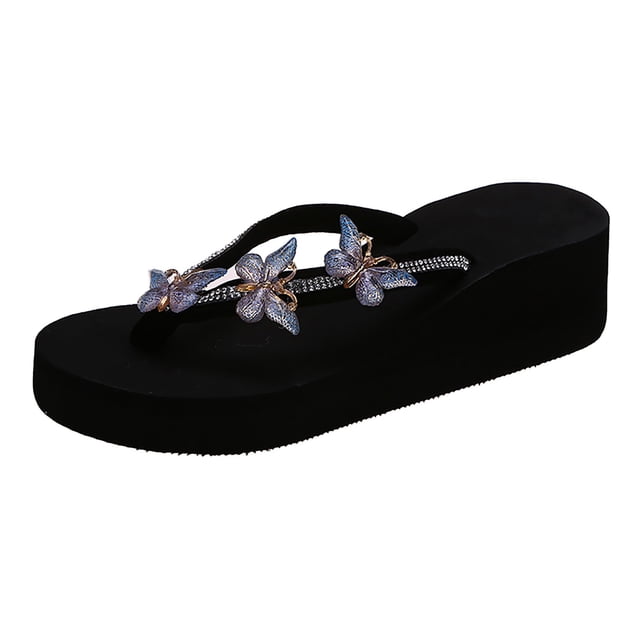 Kcodviy Ladies Summer Flip Flops Womens Slipper Socks Casual Rhinestone Sandals Shower Slippers for Women Slippers Womens Women Bedroom Slippers Soft Sole Slippers for Women