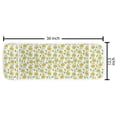 thumbnail image 2 of Clove Microwave Oven Cover, Doodle of Carnation Flowers and Buds in Yellow Tones with Leaves, Water Resistant Organizer with Pockets for Kitchen, 36" x 12", Yellow Jade Green White, by Ambesonne, 2 of 4