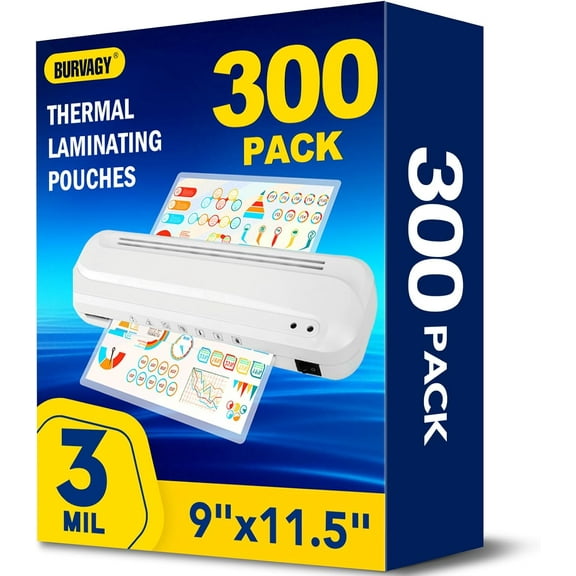 300 Pack Laminating Sheets, 3 Mil, 9 x 11.5 Inches Thermal Laminating Pouches Lamination Sheet Paper for Laminator, Clear, Letter Size, Office and School Supplies