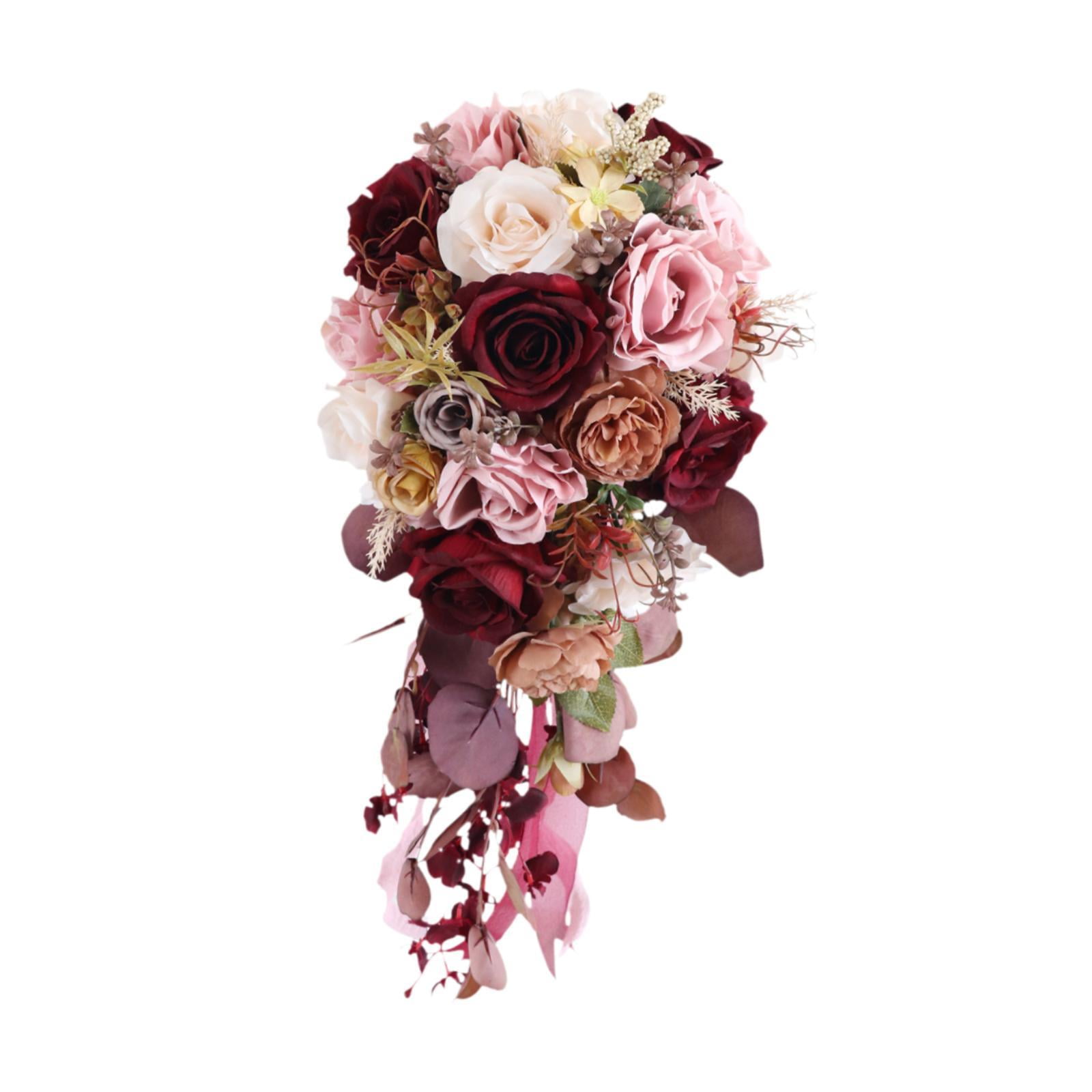 balikha Wedding Bouquet Bridal Bouquet Elegant Artificial Flowers Bride Holding Bouquet for Anniversary Ceremony Wedding Centerpieces