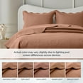thumbnail image 6 of Moonlight20015 3 Piece Quilt Set Lightweight Microfiber Bedspread Modern Floral Embossing Peach King, 6 of 9