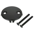 thumbnail image 1 of Placa de Desbordamiento de Drenaje de Bañera, Tapa de Drenaje de Doble Orificio Universal con Tornillo para la Mayoría de los Drenajes de Bañera Estándar del Hogar, Negro Mate, 1 of 6
