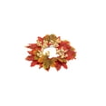 thumbnail image 2 of 10.2" Fall Sunflower & Maple Leaf Candle Ring Wreath, Thanksgiving Tabletop Faux Floral Centerpiece with Mini Pumpkins & Pinecones, Autumn Harvest Pillar Candle Holder Decoration, 1 Pack, 2 of 7