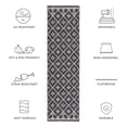 thumbnail image 6 of SAFAVIEH Courtyard Wasif Geometric Indoor/Outdoor Runner Rug, Black/Ivory, 2'3" x 8', 6 of 10