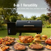 Z GRILLS BBQ Master Wood Pellet Grill & Smoker 8 in 1 Grill Auto Temperature Control, 567 sq.in Cooking Area for Outdoor Cooking