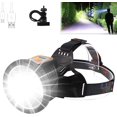 thumbnail image 1 of Linterna frontal LED recargable, lámpara de bicicleta superbrillante, linterna frontal multifunción con 4 modos, linterna frontal impermeable IPX5 para acampar, hacer senderismo, andar en bicicleta y, 1 of 5