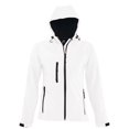 thumbnail image 1 of SOLS - Chaqueta modelo Replay Soft Shell con capucha (impermeable, cortavientos y transpirable) para mujer (Blanco) SOLS UTPC411_white, 1 of 3