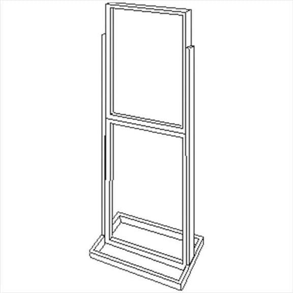 22 x 28 in. Tube Base Bulletin Sign Holder, Chrome