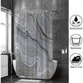 thumbnail image 4 of Coolnut Bath Shower Curtain Liners Abstract Grey Marble 72x72in Polyester Waterproof with 12 Curtain Hooks, 4 of 6