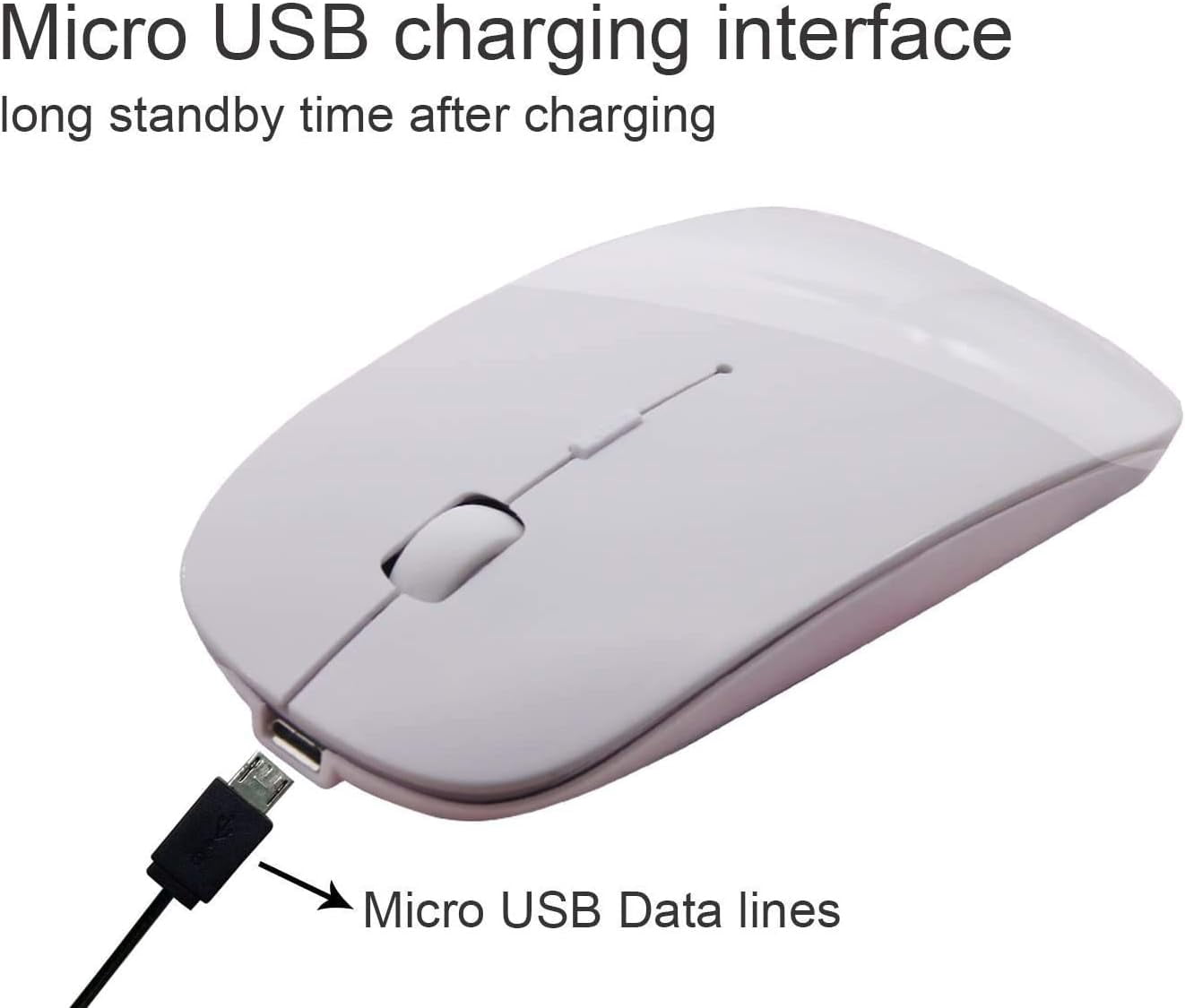 EONQY Bluetooth Mouse, Rechargeable Wireless USB Mouse 3.0 Portable Mouse for Notebook, PC, Laptop, Computer, Macbook