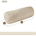 thumbnail image 2 of AELS Corduroy Striped Cylinder Pillows, 8" x 24" Decorative Bolster Pillows with Removable Washable Cover and Insert, Body Pillow for Couch and Bed, Living Room Bedroom Nursery Decor, Sand, 2 of 7