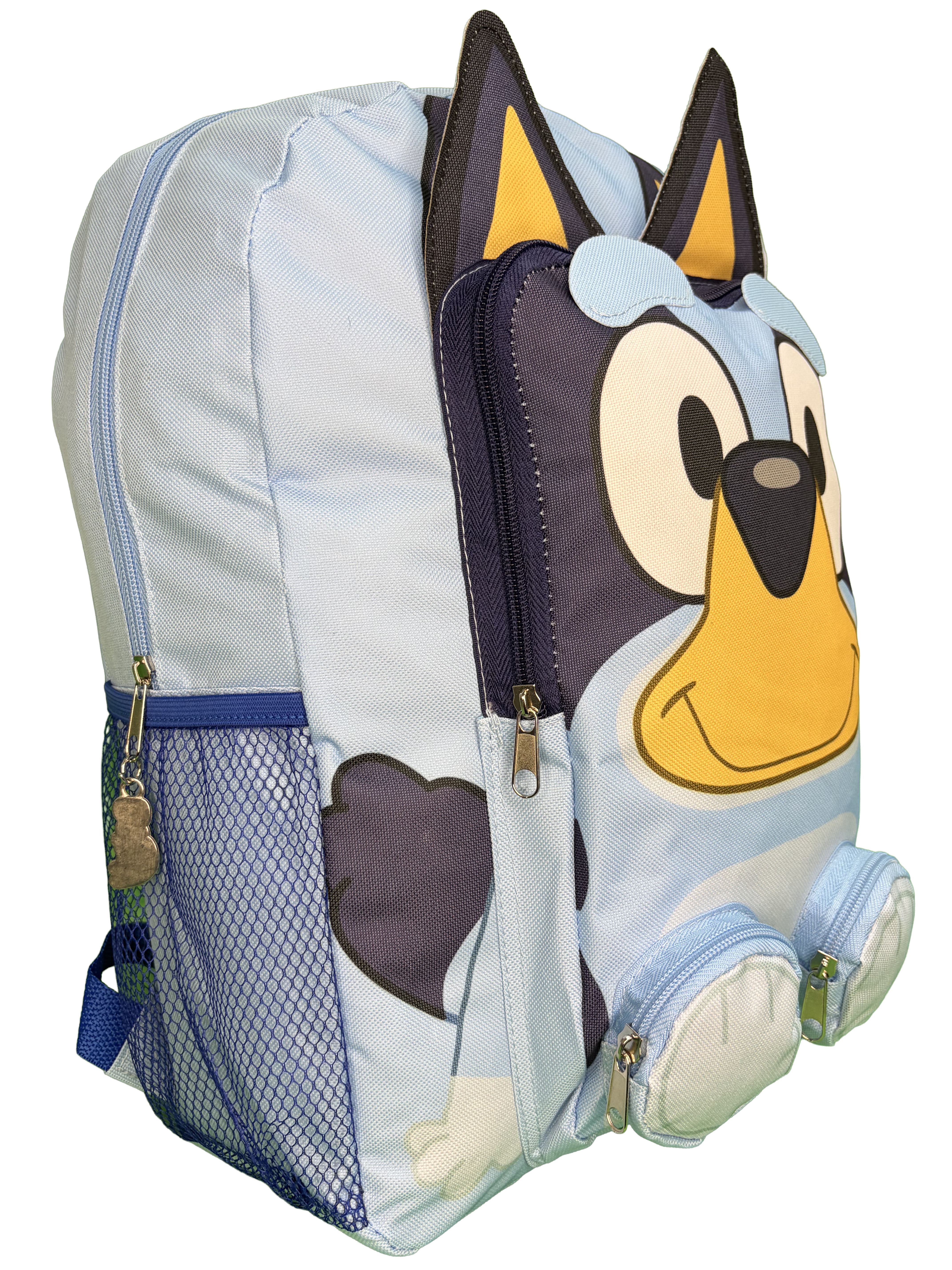 Mochila escolar 3D de Bluey de nylon azul de 16 pulgadas para niños y niñas de 3+ años 4