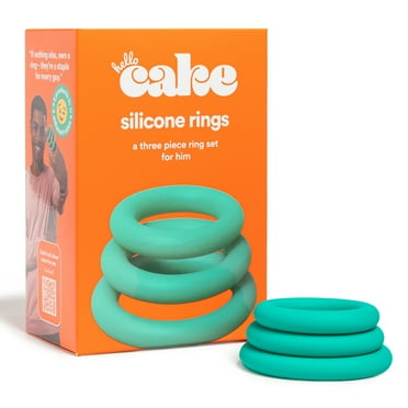 Hello Cake Silicone Rings, Safe & Comfortable, 3 Different Ring Set for Men, 1 Count