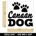 thumbnail image 2 of Canaan Dog Paw Prints Fun Text Self-Inking Rubber Stamp Ink Stamper - Orange Ink - Small 1 Inch, 2 of 7