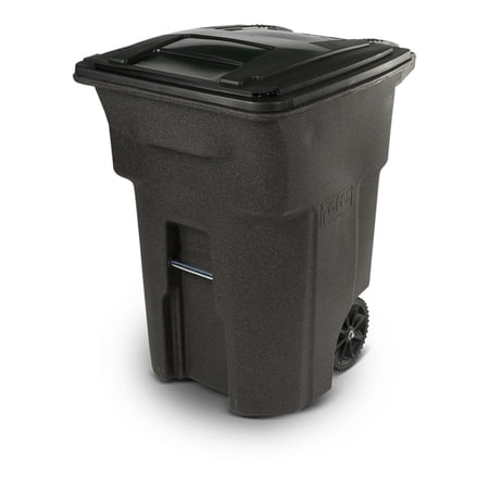 Toter 96 Gal. Trash Can Brownstone with Wheels and Lid