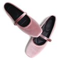 thumbnail image 1 of Zapatillas de ballet WENJIAZHIZHI, de gamuza, punta cuadrada, rosa, 37 (6.5), 1 of 7