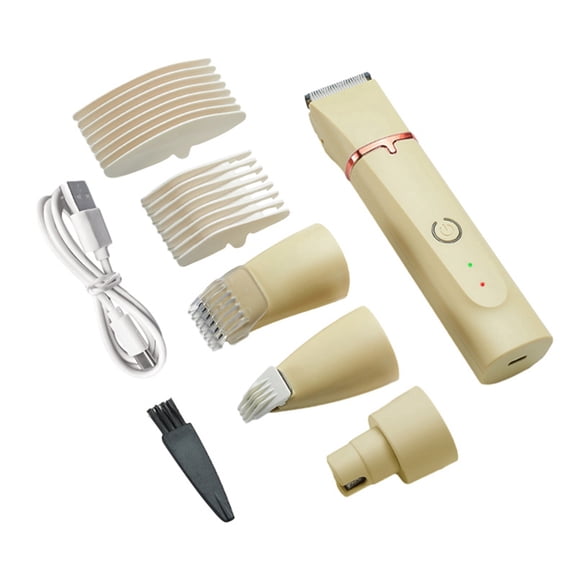 Dog Clipper Pet Dog Shaver Dog Grooming Kit Rechargeable Low Noise Cordless Dog Cat Rabbit Clippers Hair Trimmer Cutter Kit, Yellow