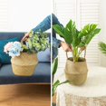 thumbnail image 4 of Cesta de almacenamiento de paja natural tejida con soporte de 2 plantas, decoración casera hecha a mano para plantas (m, 12,6x11,02 pulgadas) Feliz Sencillez, 4 of 5