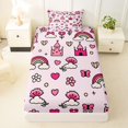 thumbnail image 4 of Manfei Dreamy Castle Twin Sheets, Butterfly Rainbow Bedding, Light Pink, 3 Pieces, 1 Flat Sheet, 1 Fitted Sheet and 1 Pillowcase, 4 of 6