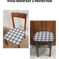 thumbnail image 5 of Dining Room Chair Cover,Country Style Gray and White Gingham Buffalo Check Elastic Stretch Chair Slipcovers Super Fit Desk Seat Cover Removable Kitchen Chair Set of 4, 5 of 5