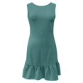 thumbnail image 5 of OSOLU Women Solid Color O-Neck Sleeveless Dress Versatile Sundress Flowy 2025 Elegant Classy Dresses, 5 of 5