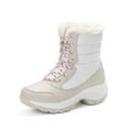 thumbnail image 1 of Ymiytan Womens Waterproof Snow Boots Mid Calf Lace Up Winter Warm Outdoor Snow Boots Size 4.5-10, 1 of 7
