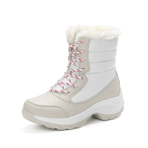 terrorist Rondsel behalve voor Audeban Waterproof Winter Boots for Women Snow Boots Ladies Warm Platform  Shoes Beige Size 6.5 - Walmart.com