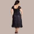 thumbnail image 3 of Vestido de talla grande para mujer, vestido de fiesta de noche con cuello en V de encaje floral Eccomum Negro/XXXXXL, 3 of 6