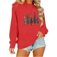 thumbnail image 2 of Women's Christmas Sweatshirts Casual Crew Neck Blouses Top Xmas Holiday Winter Sweater Fashion Christmas Printed Long Sleeve Shirts Pullover, 2 of 8
