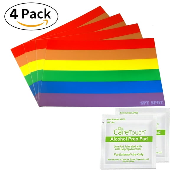 Spy Spot Set of 4 LGBT Rainbow Flag Decals Vinyl Weatherproof UV Resistant 4" x 2.5"