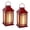 2PC-Red, variant on 13.4 inch Red Christmas Lantern with 6 Hour Timer & Flickering Flame,Decorative Lantern,Christmas Decor