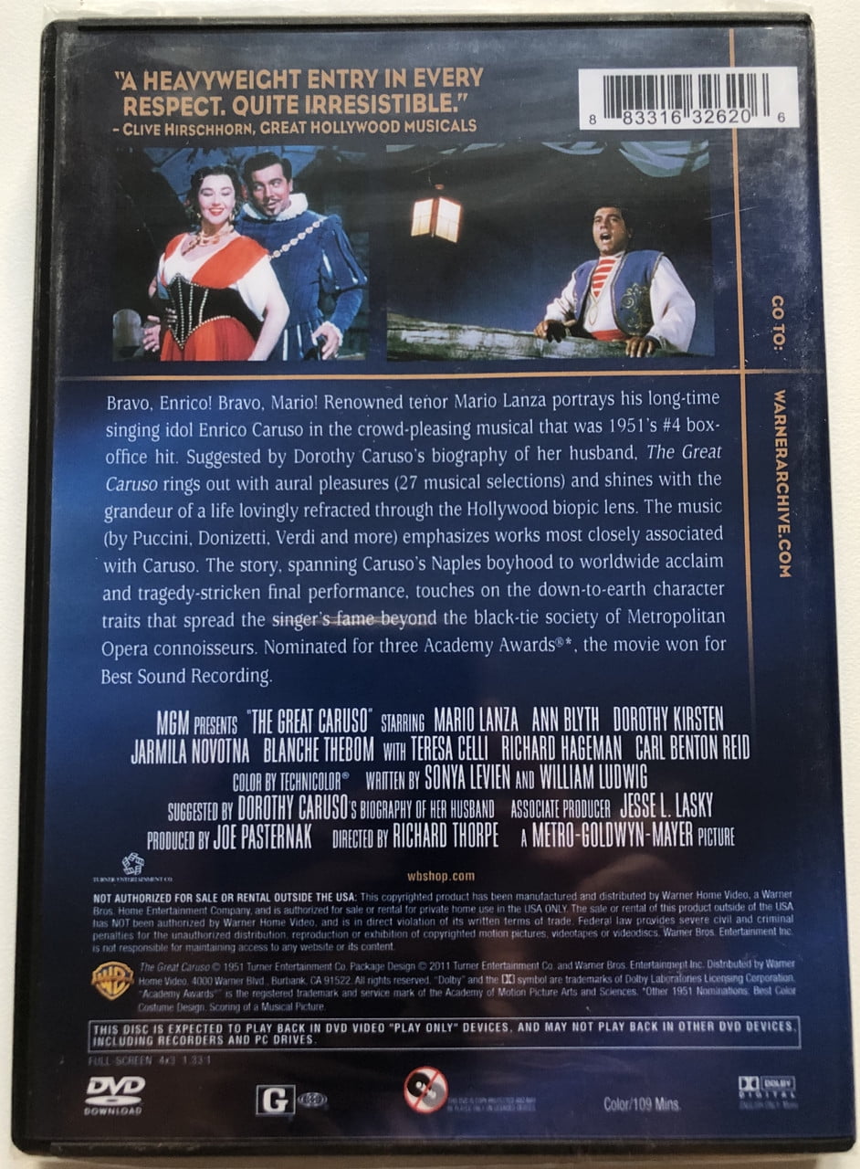 The Great Caruso (DVD), Warner Archives, Music & Performance
