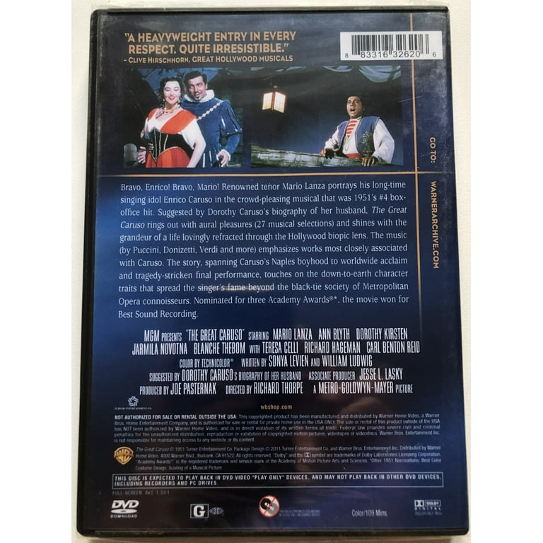 その他 Great Caruso [DVD] [Import] El Gran Caruso (The Great Caruso): Amazon.co.uk: Mario Lanza
