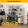 thumbnail image 6 of 72"x24" Stainless Steel Table with Overshelves & 3 Drawers, Commercial Kitchen Prep & Work Table, 4-Tier Metal Table Worktable Workstation, 1460 lbs Total Capacity, 6 of 7