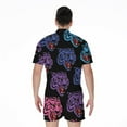 thumbnail image 2 of Colorful Tiger Head Pattern Short Sleeve Men'S Rompers, Tiger Wide Animal Casual Summer Jumpsuits Outfit, 2 of 4