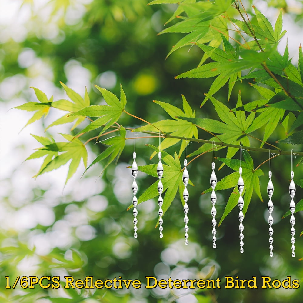 8pcs Bird Repellent Wind Twisting Scare Rods Reflective Spiral Deterrent US 