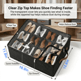 thumbnail image 2 of NIUTA Shoe Organizer for Closet, 2Pack 12-Compartment Shoe Storage Organizer with Clear Zip Top Cover, Fabric Shoe Rack for Closet, Shoe Storage Box with Side Handle, Shoe Shelf Container, 2 of 7