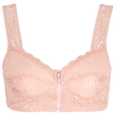 

Qcmgmg Women s Support Bras Comfort Zipper Bralette Front Close Lightly Wireless Bra for Women