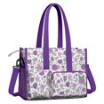 thumbnail image 2 of Teacher Tote Bag,Pioneer Flower Floral Print Pattern Teacher Utility Tote Bag,Large Work Tote Bags for Women with Multiple Pockets,Top Zipper Closure,13.8x10.6x6.7 Inch, 2 of 3