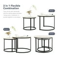 thumbnail image 4 of Hawsaiy 2-in-1 Nesting Coffee Table Set,Vintage Round Tea Table with Adjustable Foot Pads,White, 4 of 10