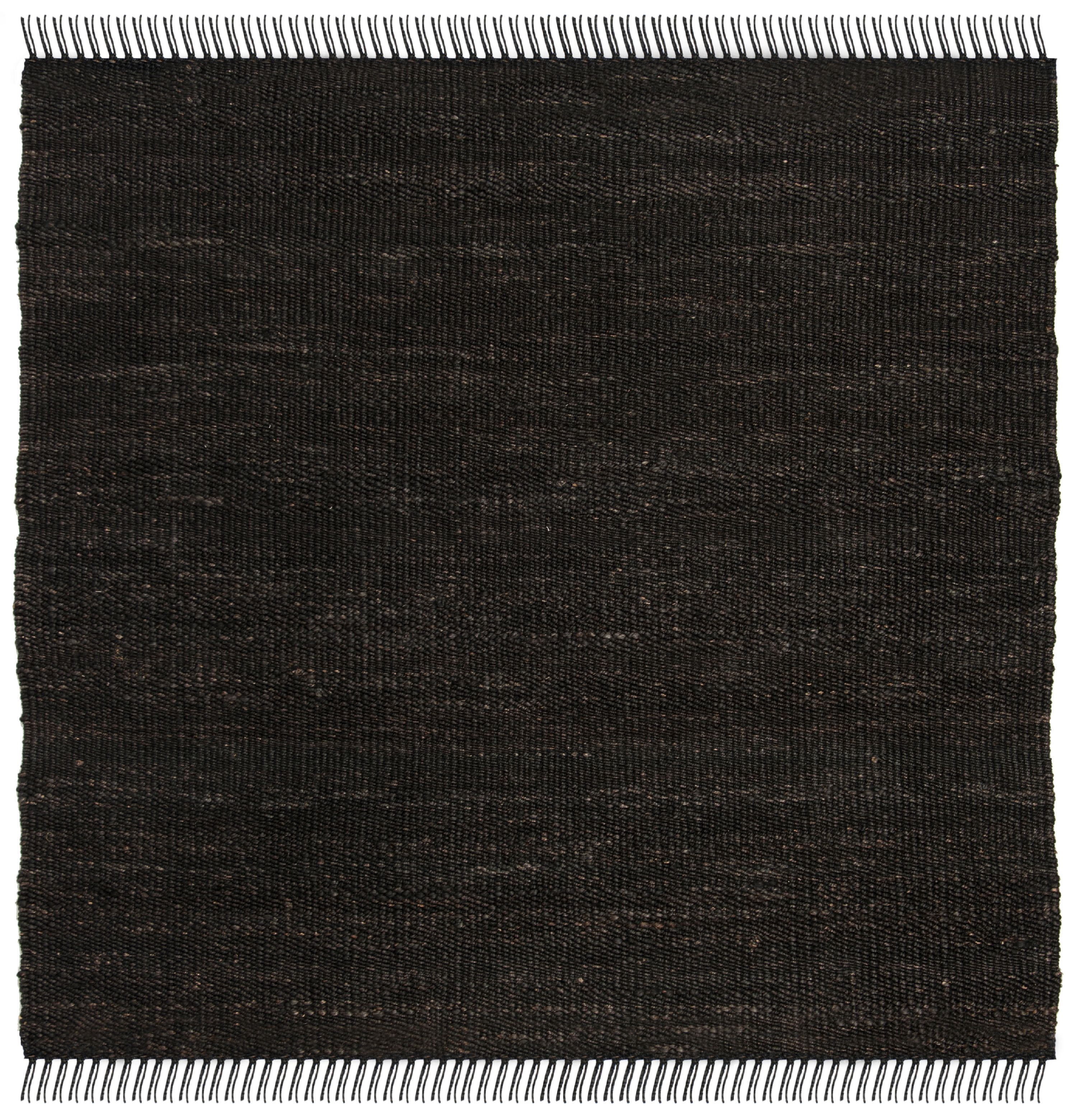 SAFAVIEH Natural Fiber Clara Braided Jute Area Rug, Black, 4' x 4' Square