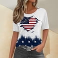 thumbnail image 2 of Dyfzdhu 250th Anniversary Usa Shirt T Shirts For Women Fashion Graphic Tees 4Th Of July V Neck American Flag Button Short Sleeve Independence Summer T Shirt, 2 of 6