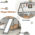 Bellemave Twin Bunk Bed with Slide, Floor Toddler Bed, House Bed Frame